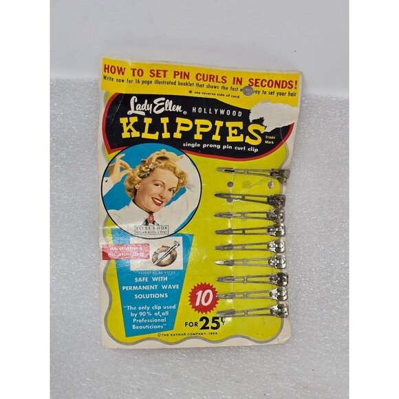 Lady Ellen Hollywood Klippies Single Prong Pin Curl Clips Vintage Pack of 9 - Picture 3 of 3